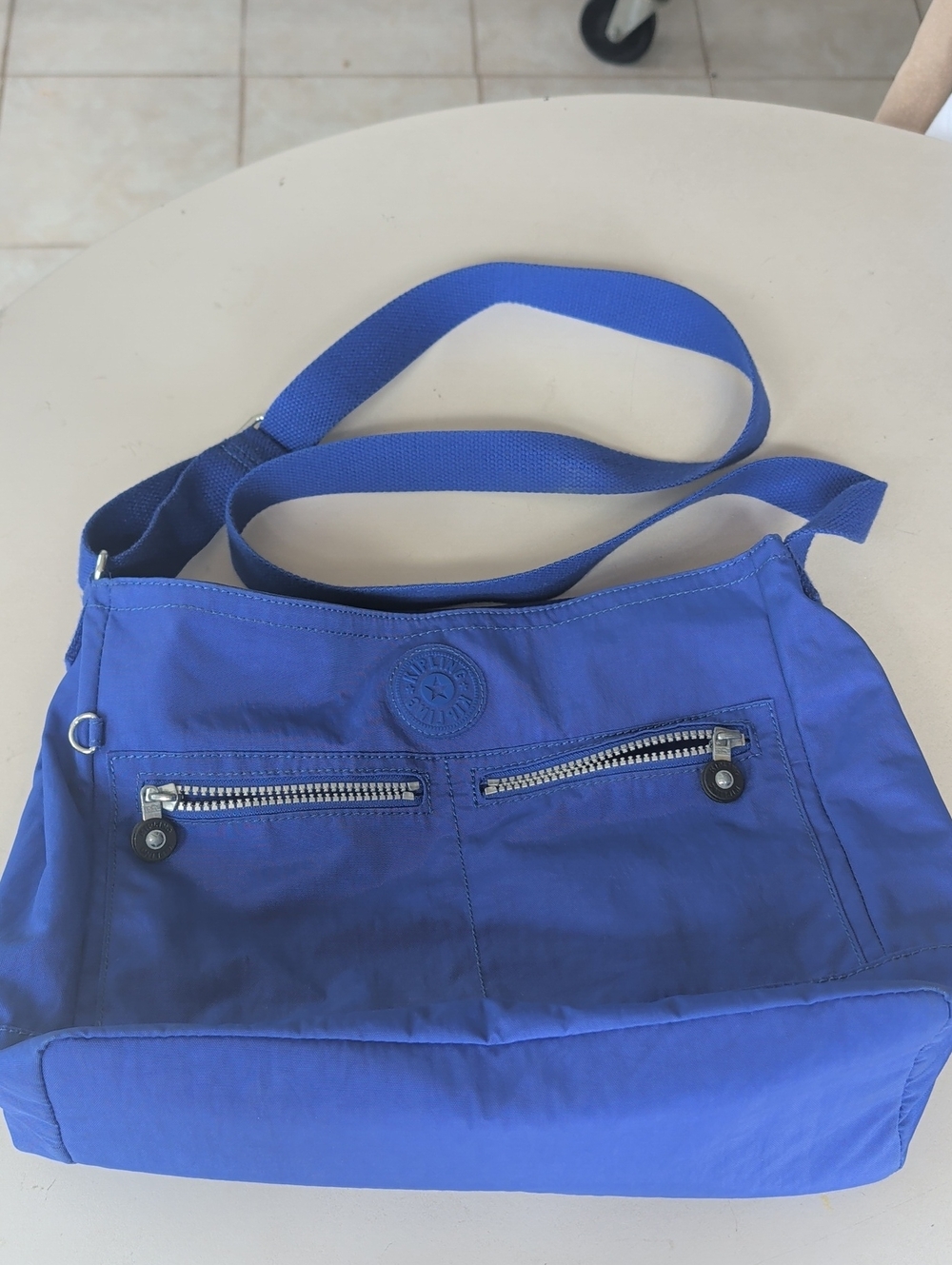 Kipling Royal Blue Nylon Large Crossbody Bag  Lightweight Chic Roomy Office